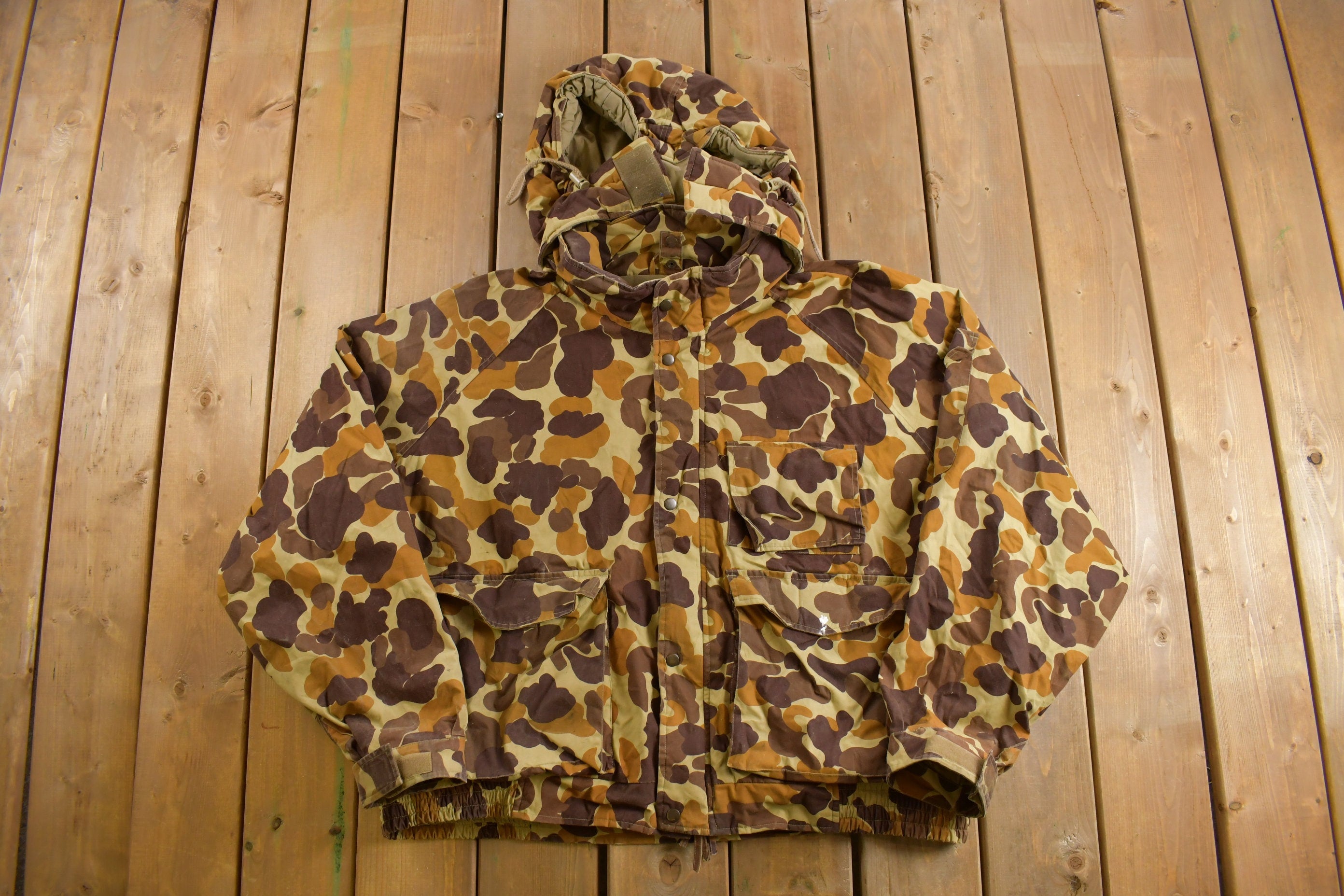 Vintage 1990s Game Hide Camouflage Hunting Jacket