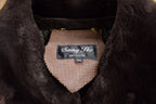 Vintage 1970s Sung Ho Women's Full Length Leather Fur Lined Trench Coat Size 52
