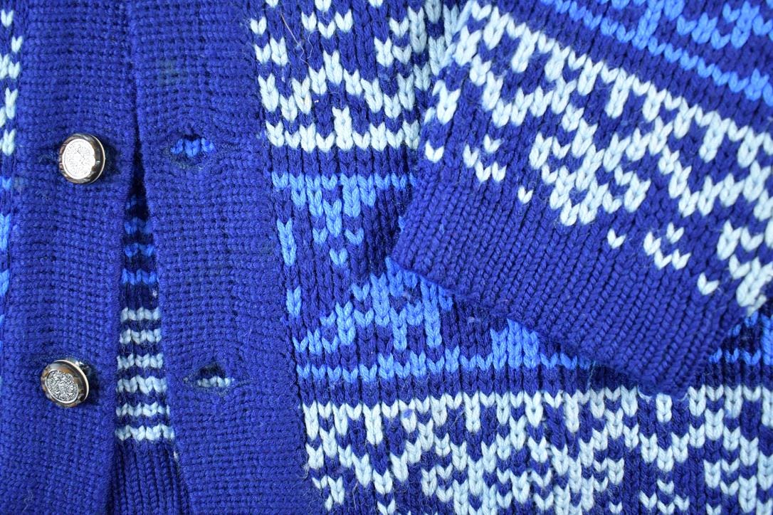 Vintage 1980s Edeltraud Wool Knit Perfect Mild Distress Cardigan Sweater