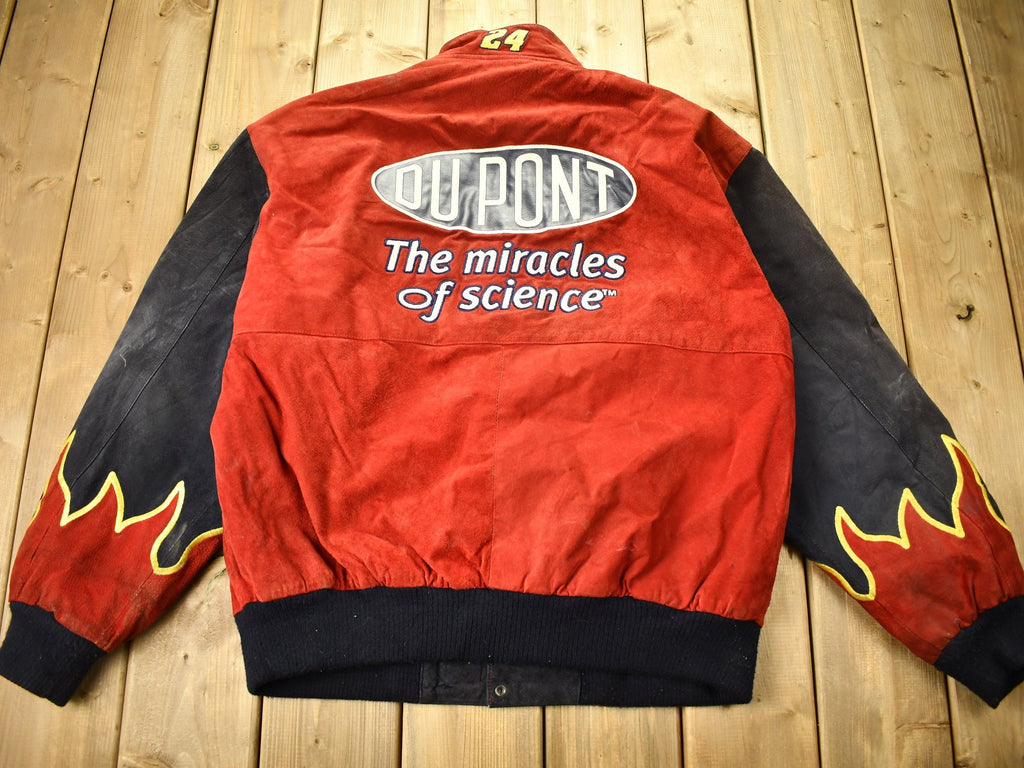 Vintage 1990s Jeff Gordon 100% Leather Nascar Racing Jacket