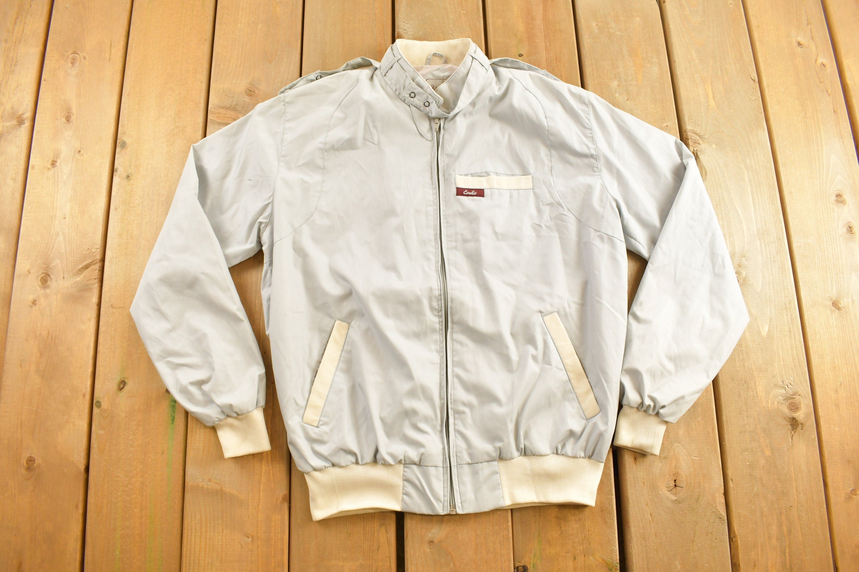 Vintage 1990s Grey Emelio Zip Up Jacket