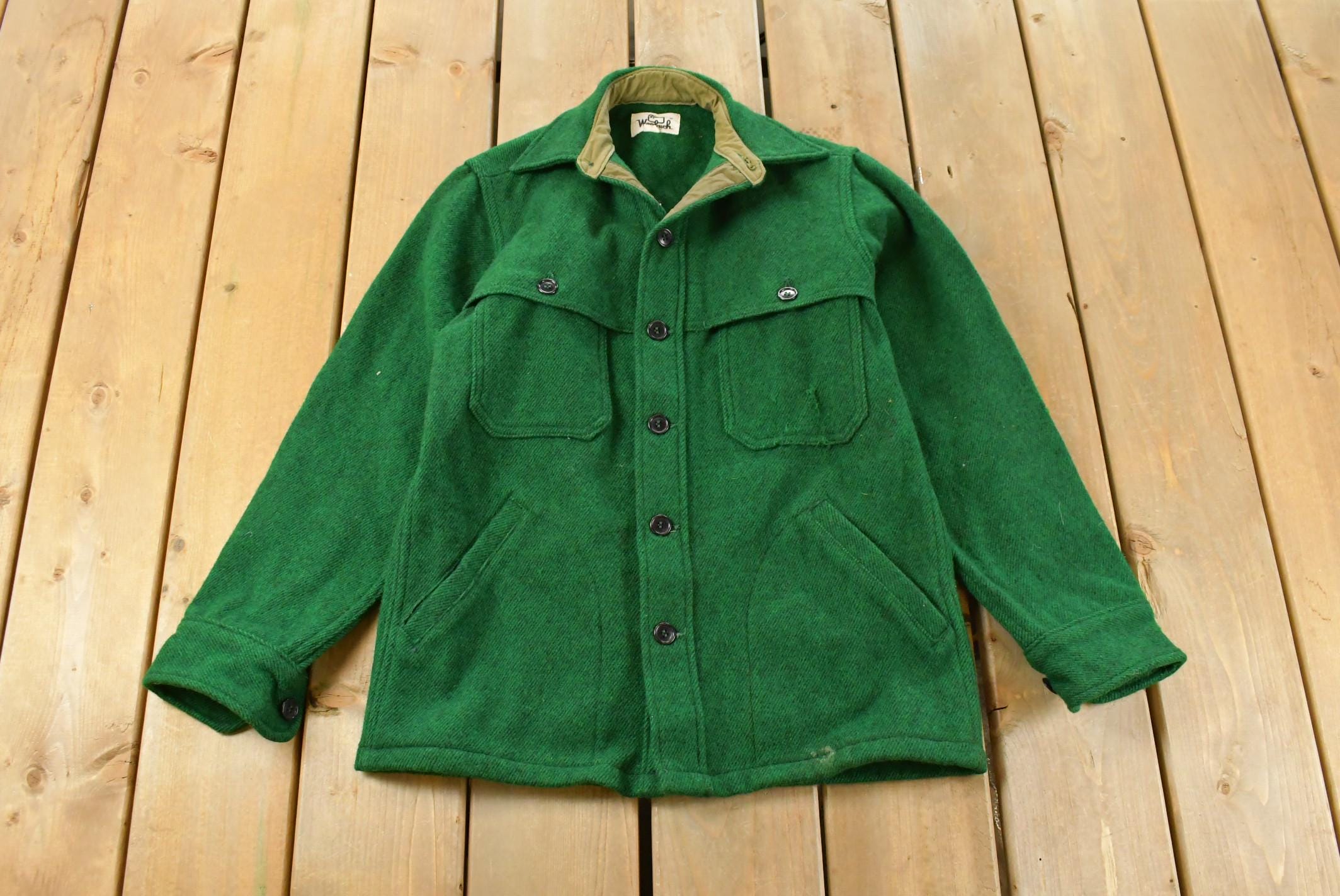 Vintage 1980s Woolrich Flannel Button Up Shirt Shacket Men's Small
