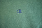 Vintage Y2K Green Champion Small Logo Embroidered Crewneck Sweatshirt - XL