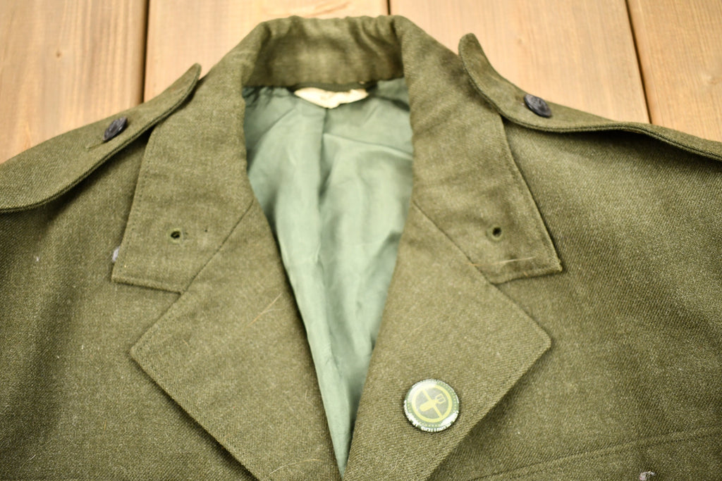 Vintage 1982 Army Military Button Up Blazer Jacket