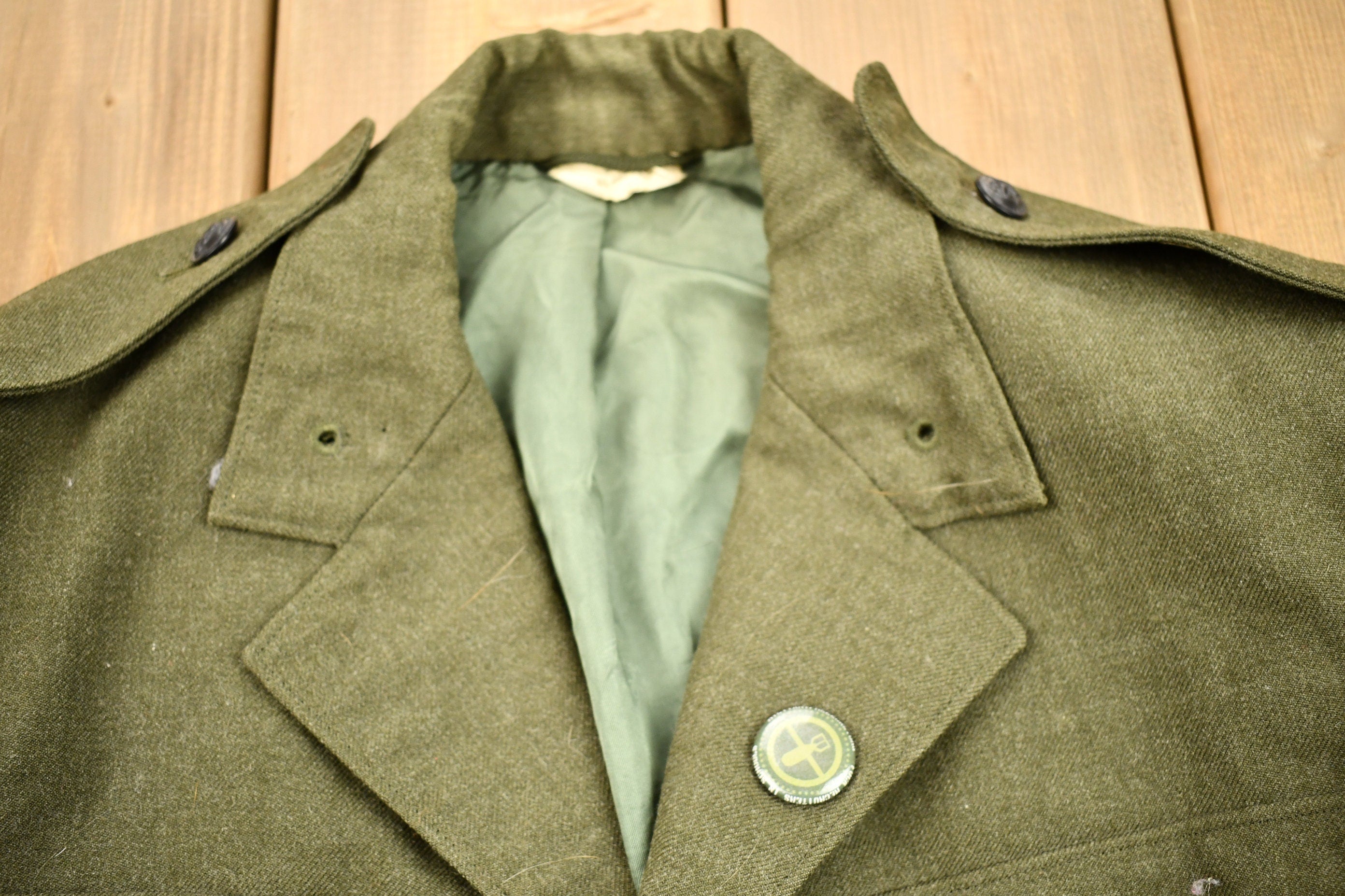 Vintage 1982 Army Military Button Up Blazer Jacket