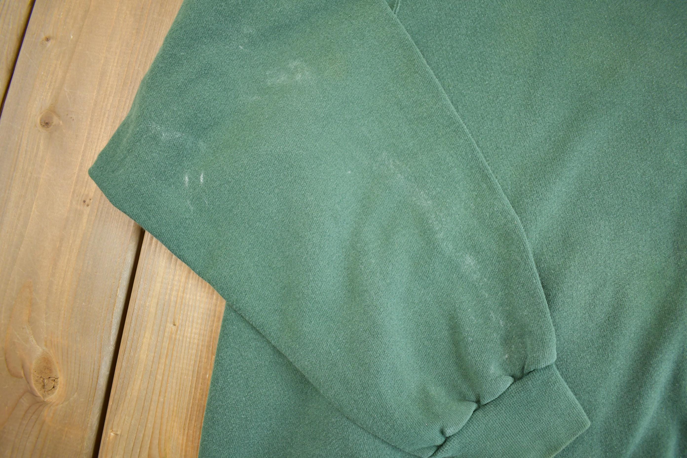 Vintage Y2K Green Champion Small Logo Embroidered Crewneck Sweatshirt - XL