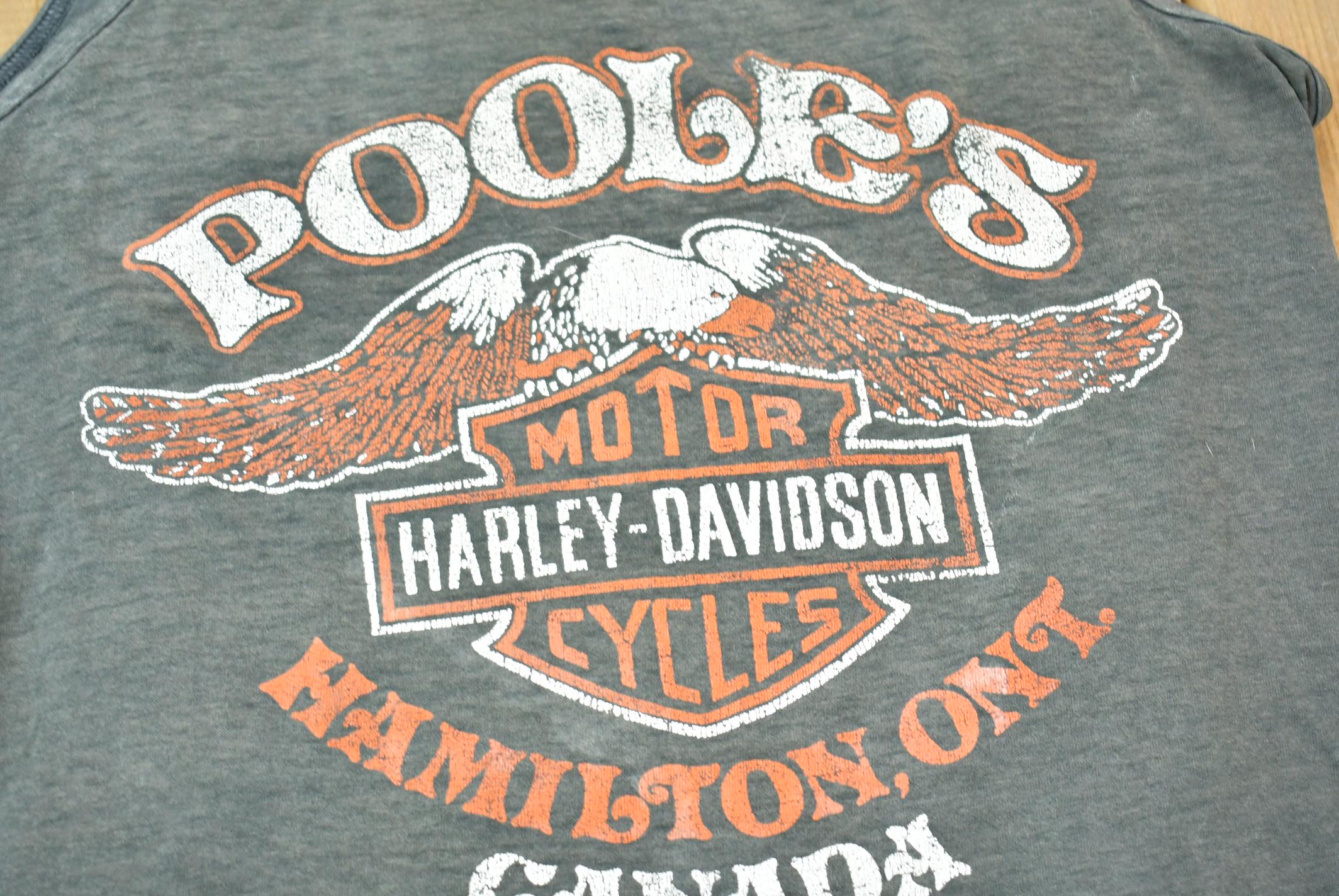 Vintage 1987 Harley Davidson Hamilton ONT Eagle Graphic 3d Emblem Tank Top Shirt