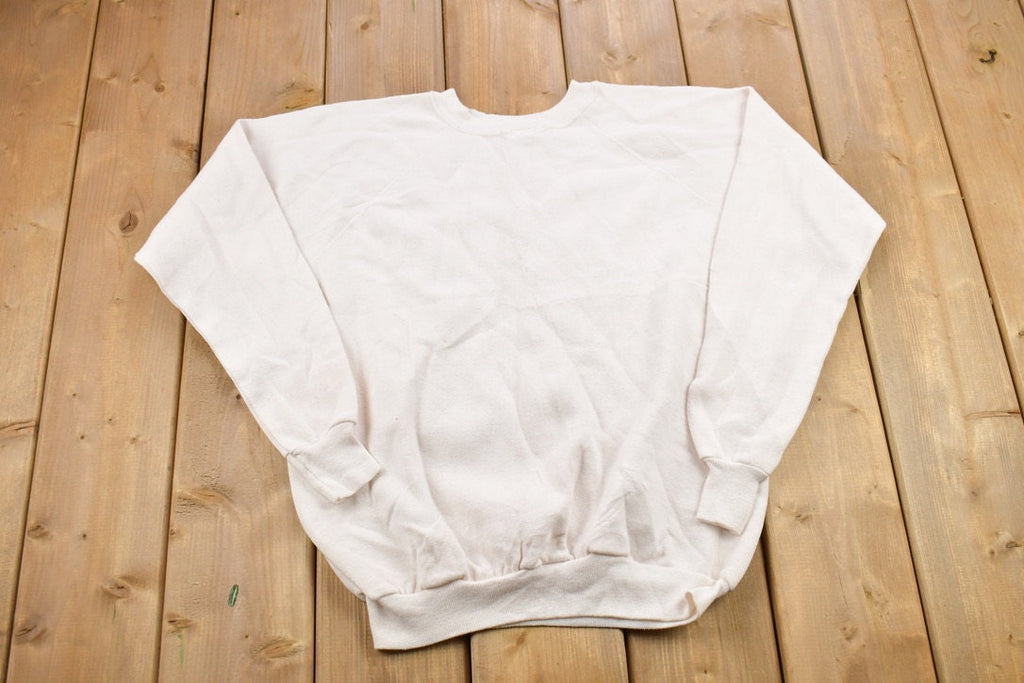 Vintage 1990s Pannill Blank White Crewneck Sweatshirt