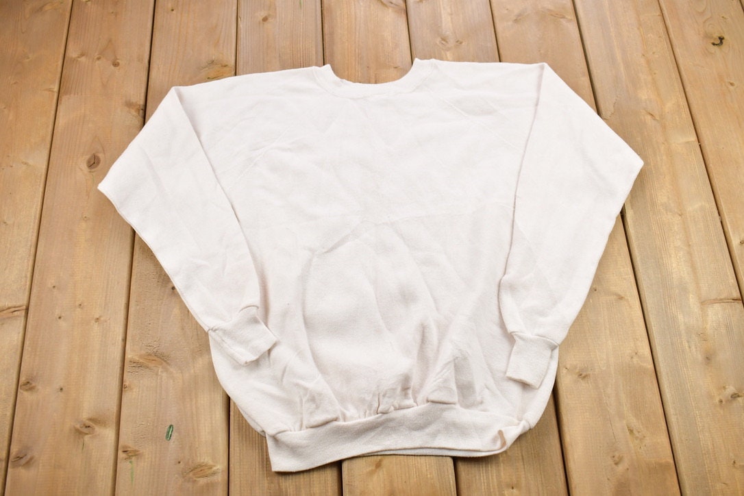 Vintage 1990s Pannill Blank White Crewneck Sweatshirt
