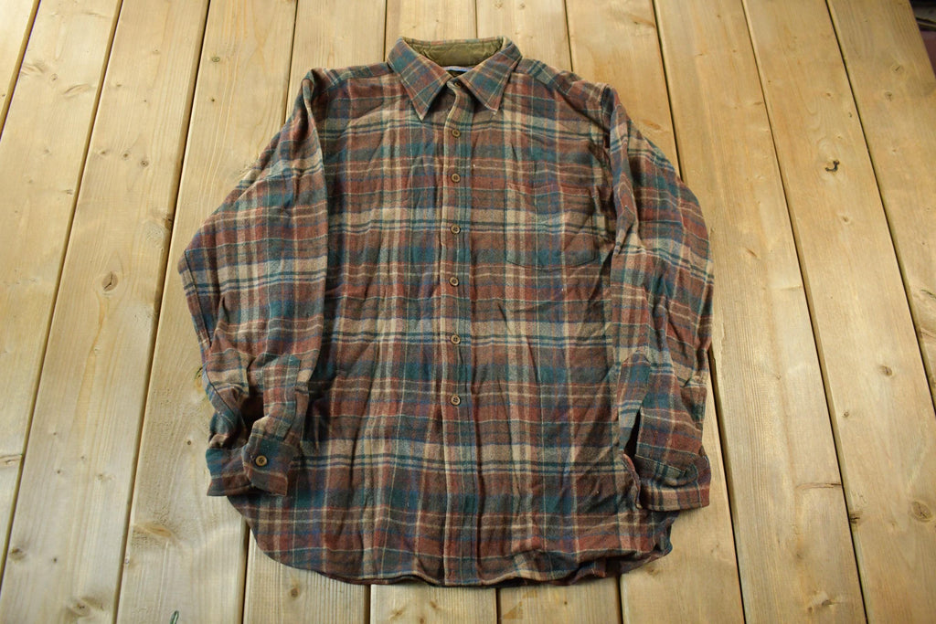 Vintage 1970s Pendleton Plaid Button Up Shirt Vintage Flannel