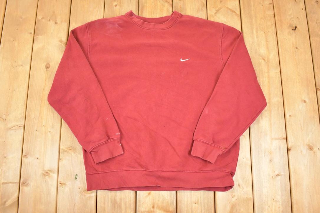 Vintage Y2K Nike Embroidered Mini Swoosh Crewneck Sweatshirt Men's L