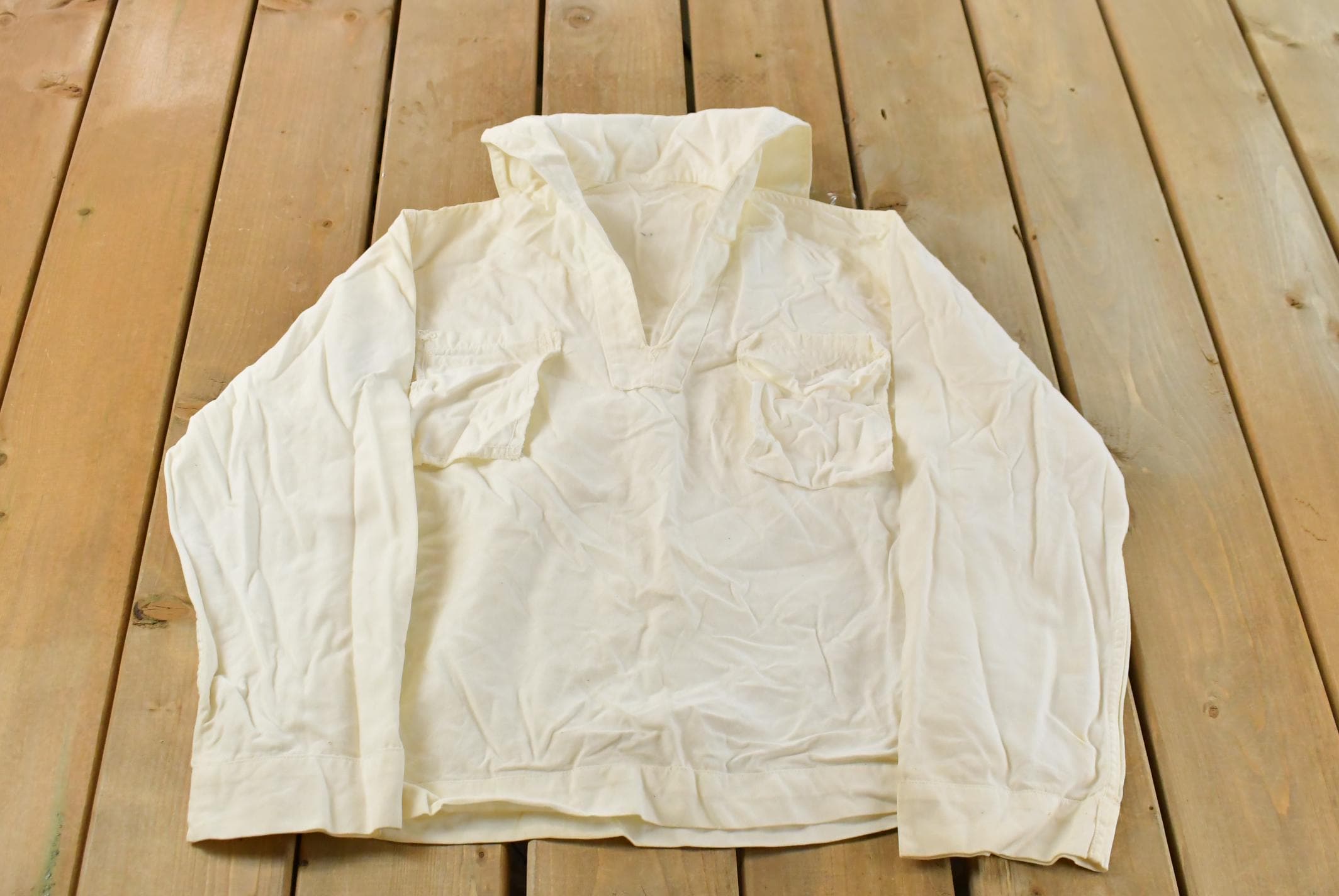 Vintage 1960s Martin Mfg. Co Naval Clothing Factory Sailor Uniform Pullover Men's M