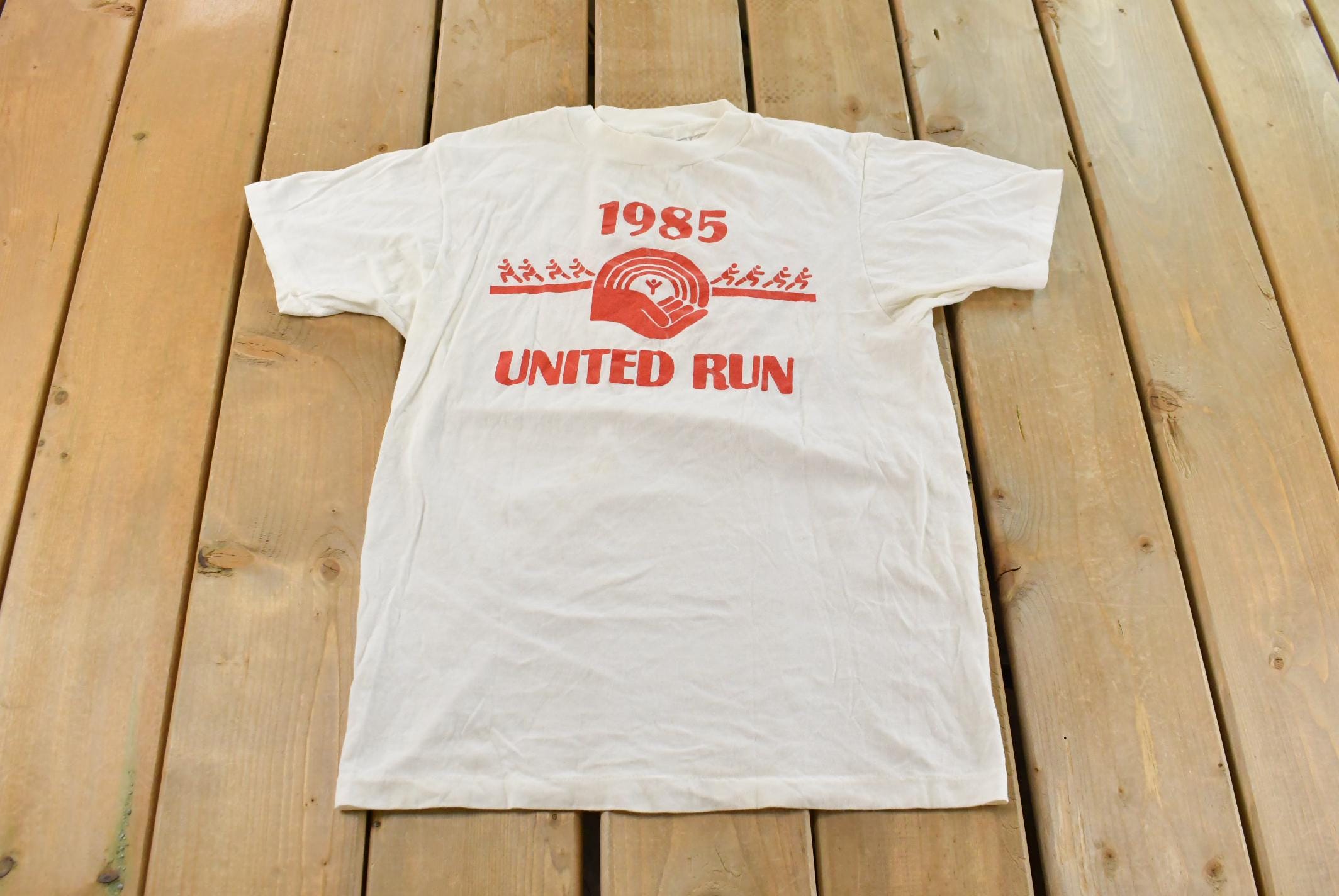 Vintage 1985 United Run Graphic Souvenir T-Shirt Men's S