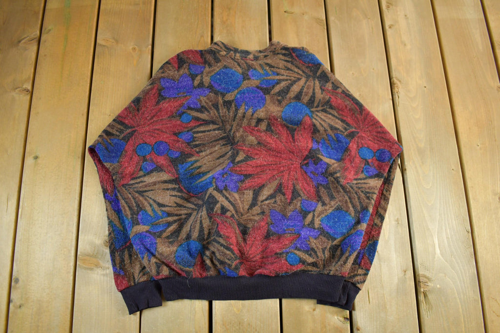 Vintage 1990s All Over Pattern Mohair Knit Sweater Women's Medium