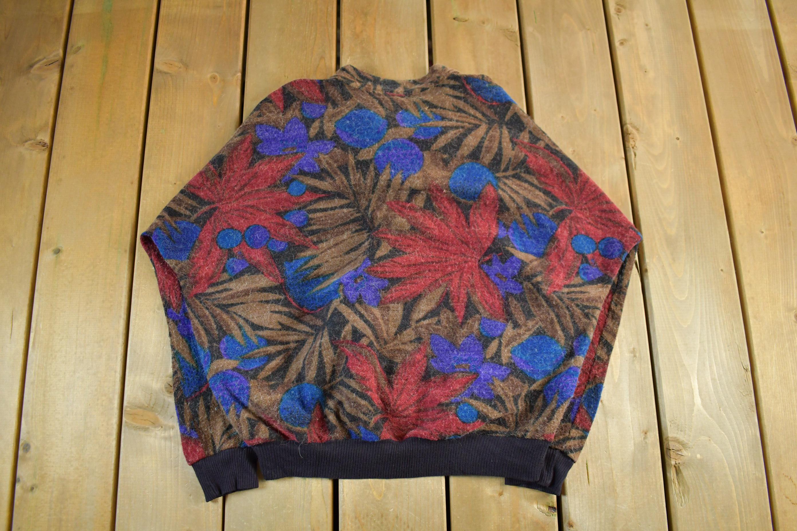 Vintage 1990s All Over Pattern Mohair Knit Sweater Women's Medium