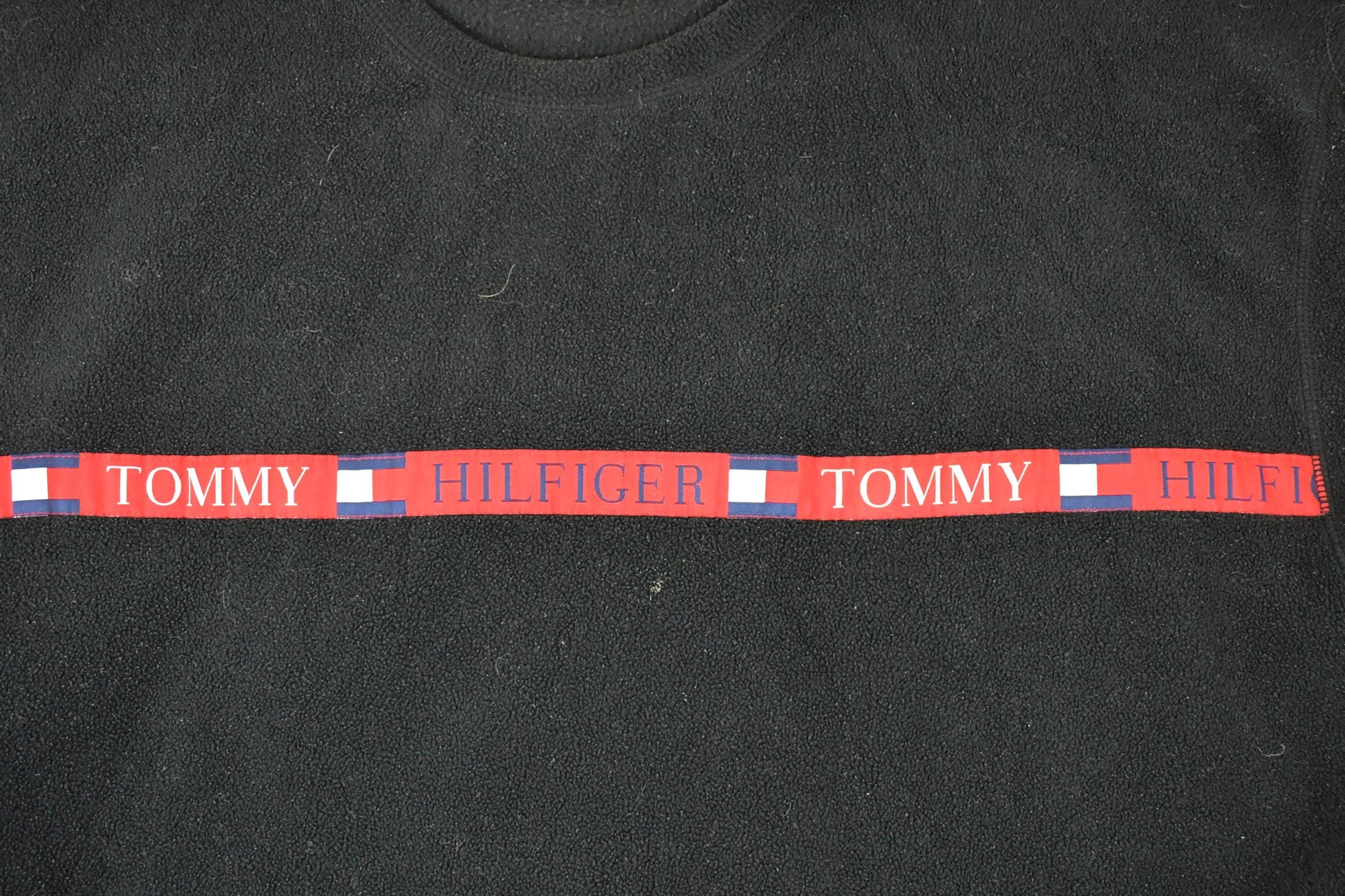 Vintage 1990s Tommy Jeans Fleece Outdoorsman Srtip Logo Sweater Mens XL