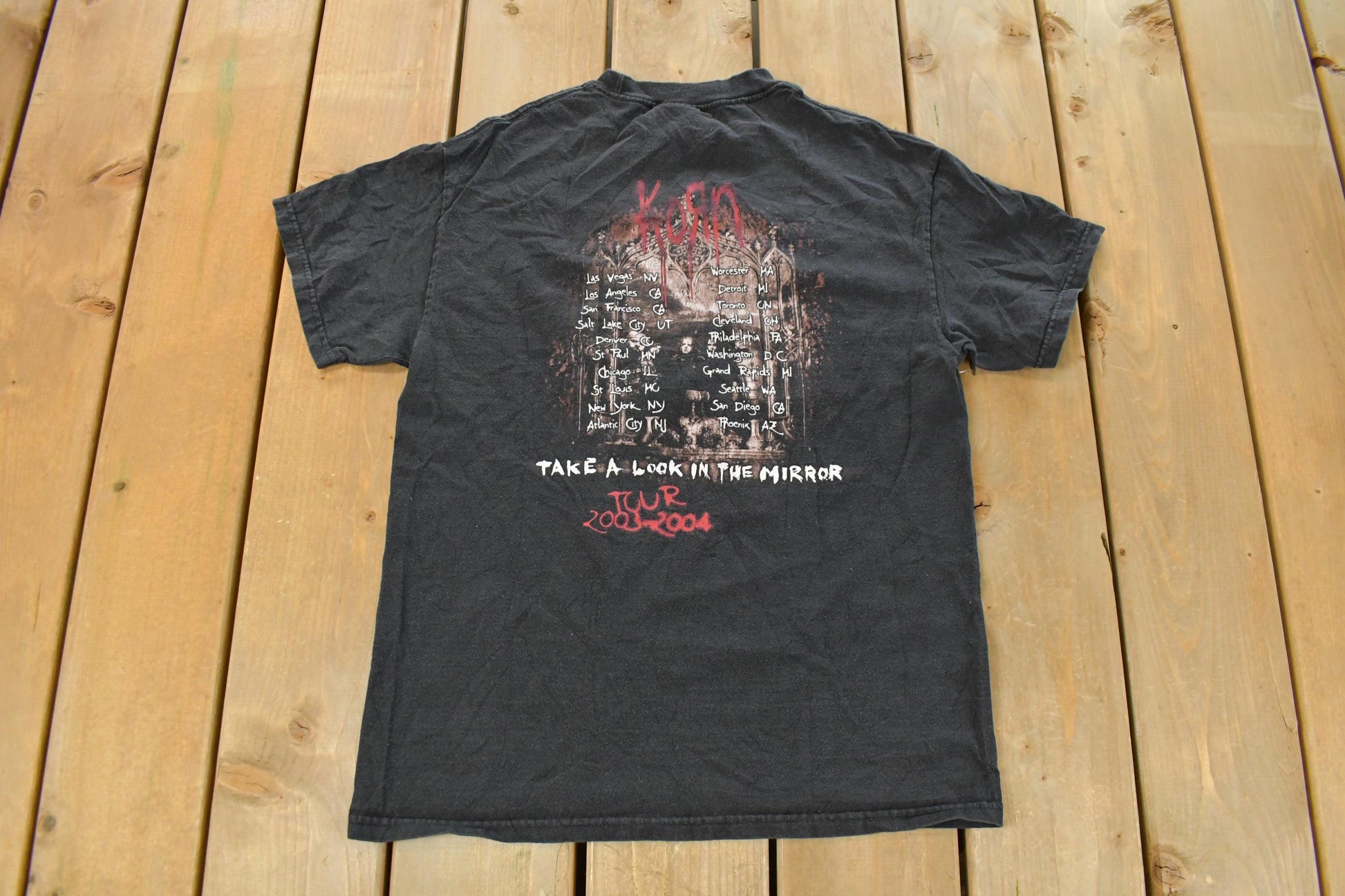 Vintage 2003 Korn Take a Look in the Mirror Graphic Band T-Shirt Men's M