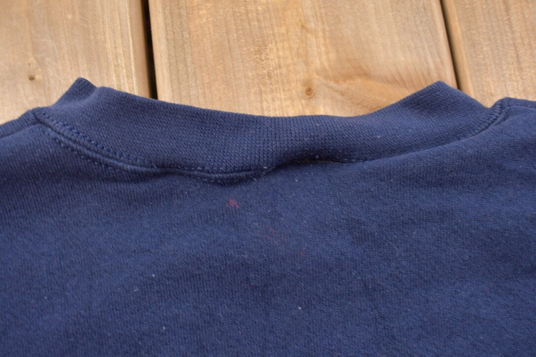 Vintage 1990s Discus Athletic Blank Navy Blue Crewneck Sweatshirt / 90s Crewneck / Made In USA / Essential / Streetwear / 90s Blank / Discus