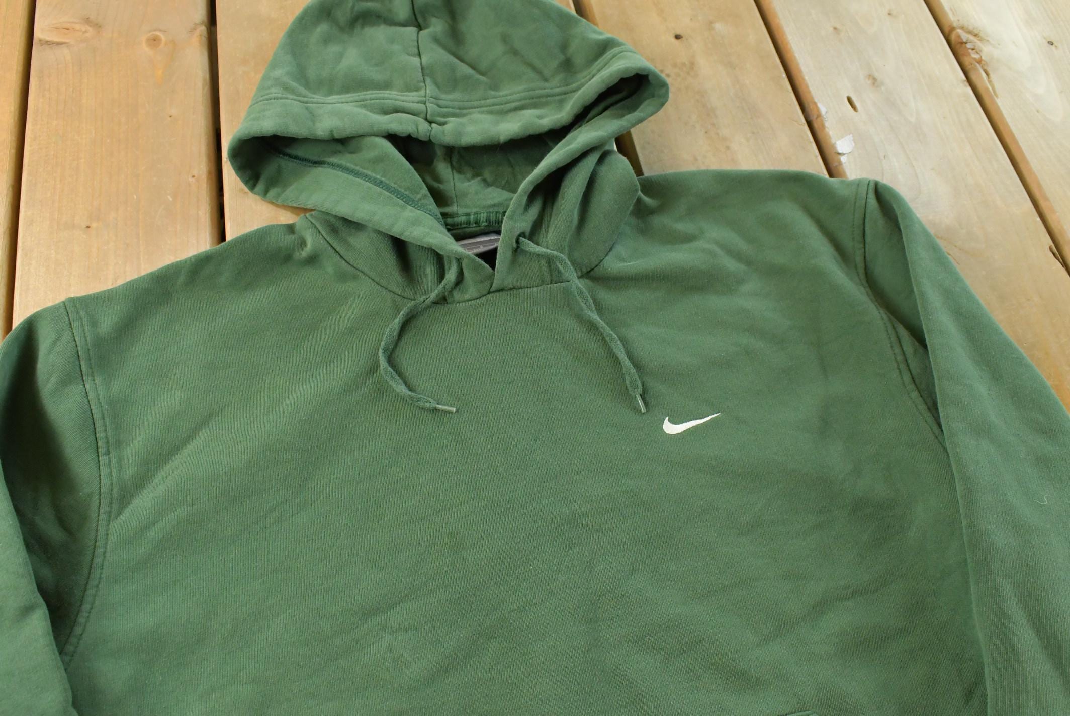 Vintage Y2K Nike Mini Swoosh Hoodie Men's L / Green Nike Hoodie / Nike Swoosh / Embroidered / Nike Hoodie / 00s Nike / Streetwear
