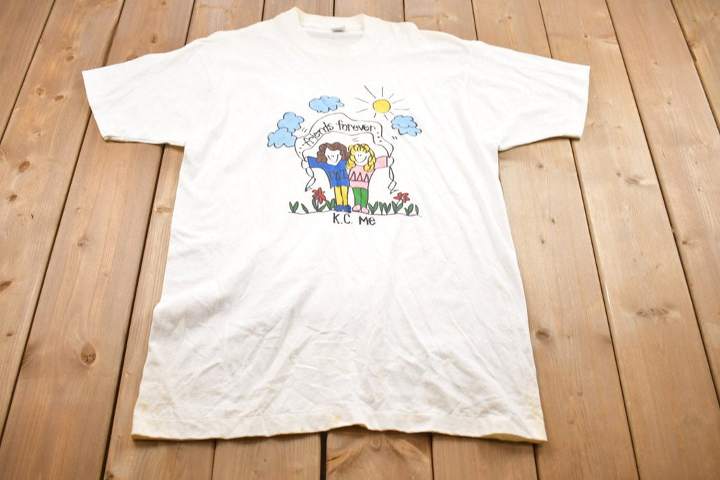 Vintage 1990s Fruit Of The Loom Friends Forever Graphic T-Shirt