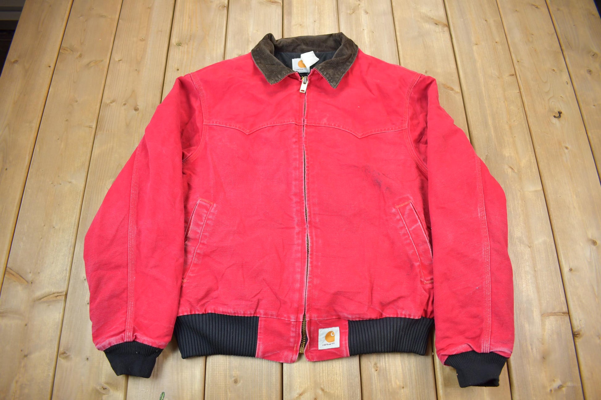Vintage 1980s Carhartt Red Santa Fe Work Jacket