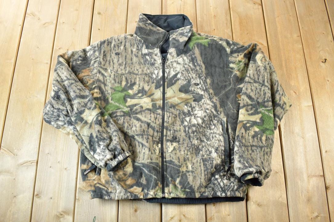 Vintage 1990s Reversible Realtree Camo Outdoorsman Light Jacket Sweatshirt