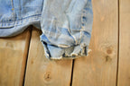 Vintage 1990s Distressed Faded Wrangler Synthetic Fur Lined Jean Jacket