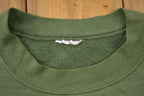 Vintage 1990s Blank Military Green Crewneck Sweatshirt