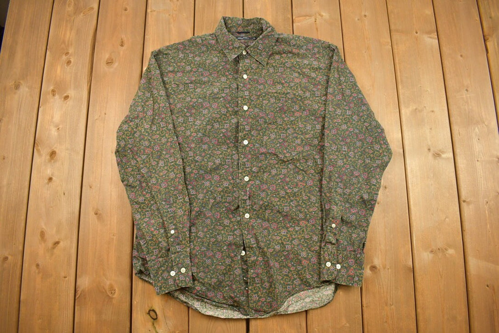 Vintage 1990s Nautica Flower Button Up Shirt