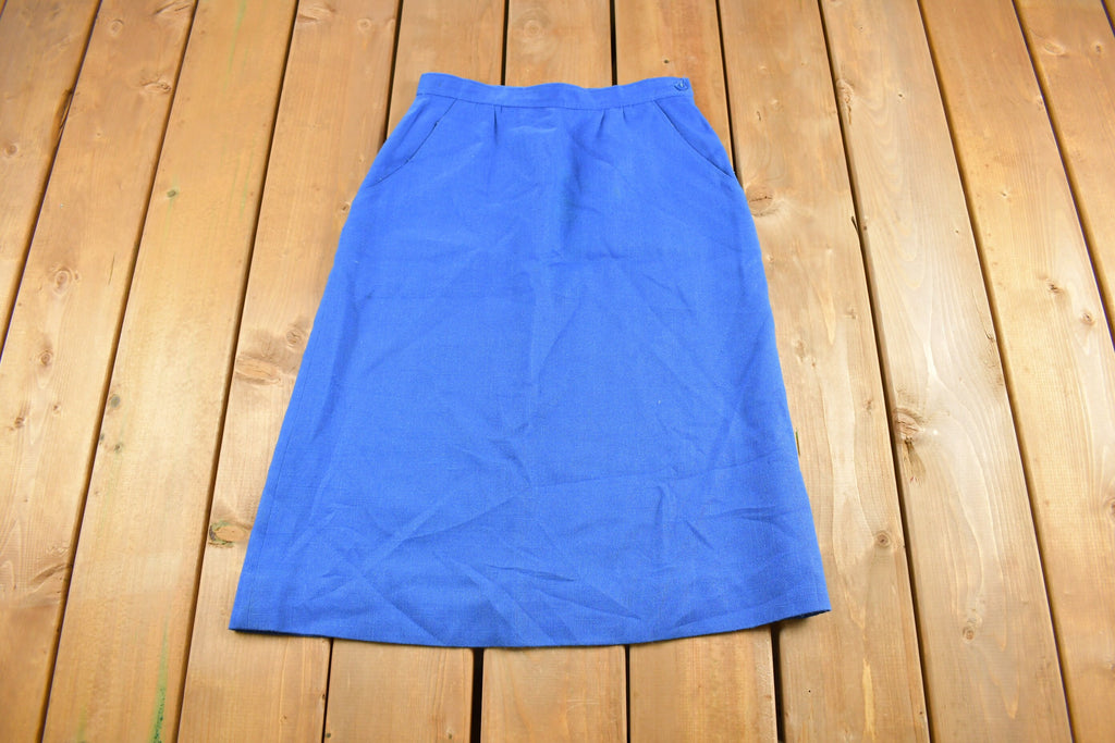 Vintage 1970s Blank Blue Skirt Size 28 Waist  True Vintage  Vintage Skirt  Retro Style  Blue Skirt