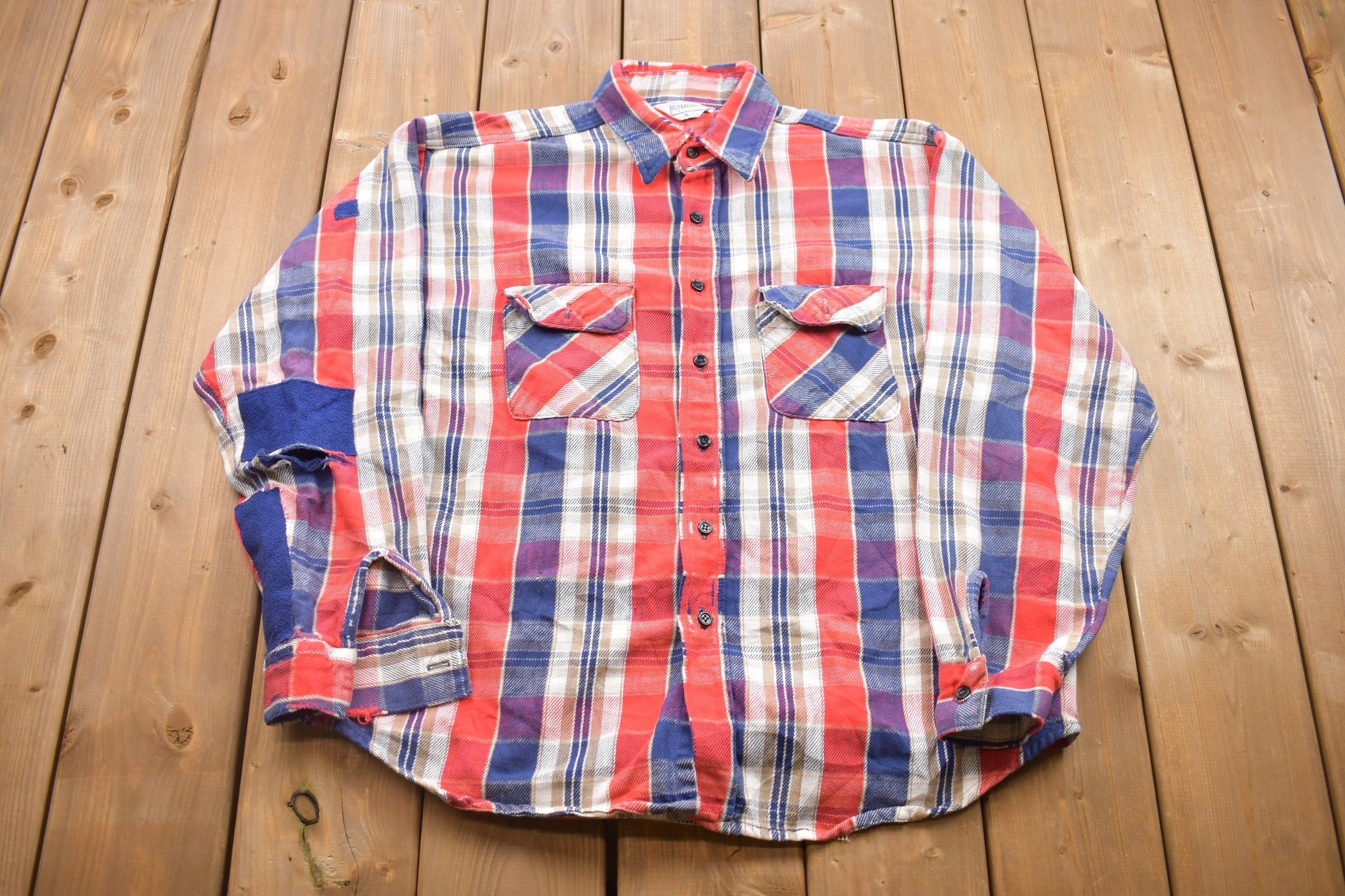 Vintage 1990s Five Brothers Distressed Button Up Shirt
