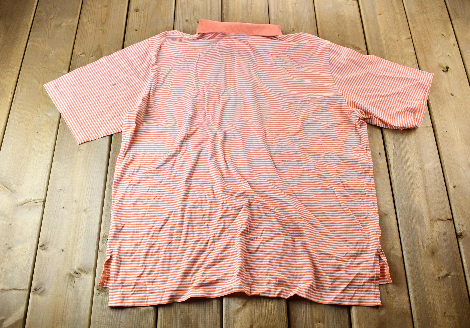 Vintage 1990s Polo Ralph Lauren Striped Crest Golf Polo Shirt