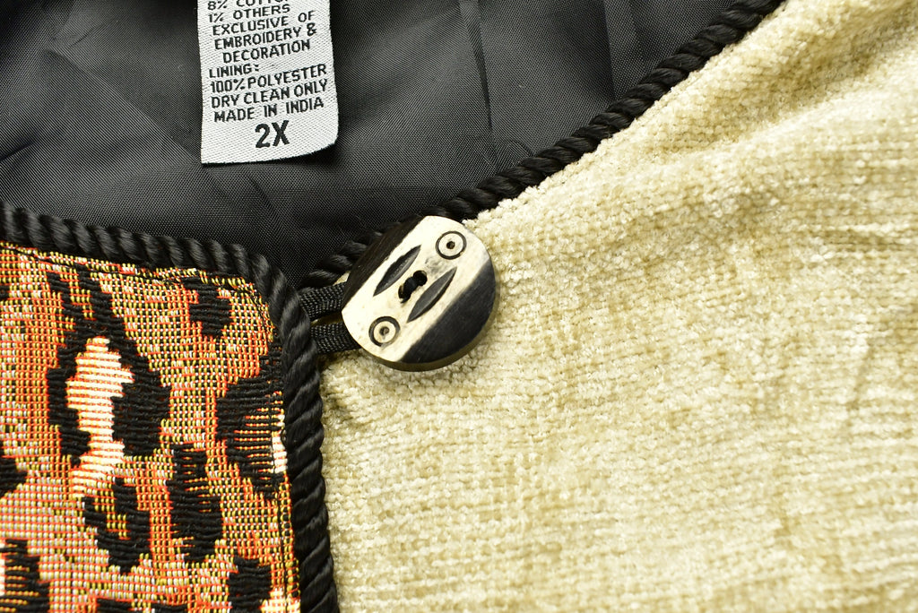 Vintage 1990s Patchwork Button Up Abstract Graphic Jacket