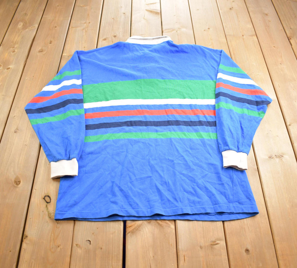 Vintage 1990s Bermuda Embroidered Rugby Blank Button Up Shirt