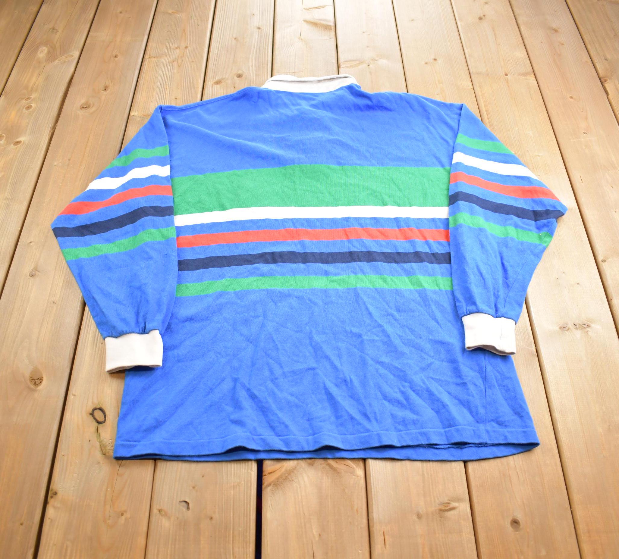 Vintage 1990s Bermuda Embroidered Rugby Blank Button Up Shirt