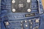 Vintage Deadstock Y2K Miss Me Bedazzled Low Rise Jeans Women's Size 26x31