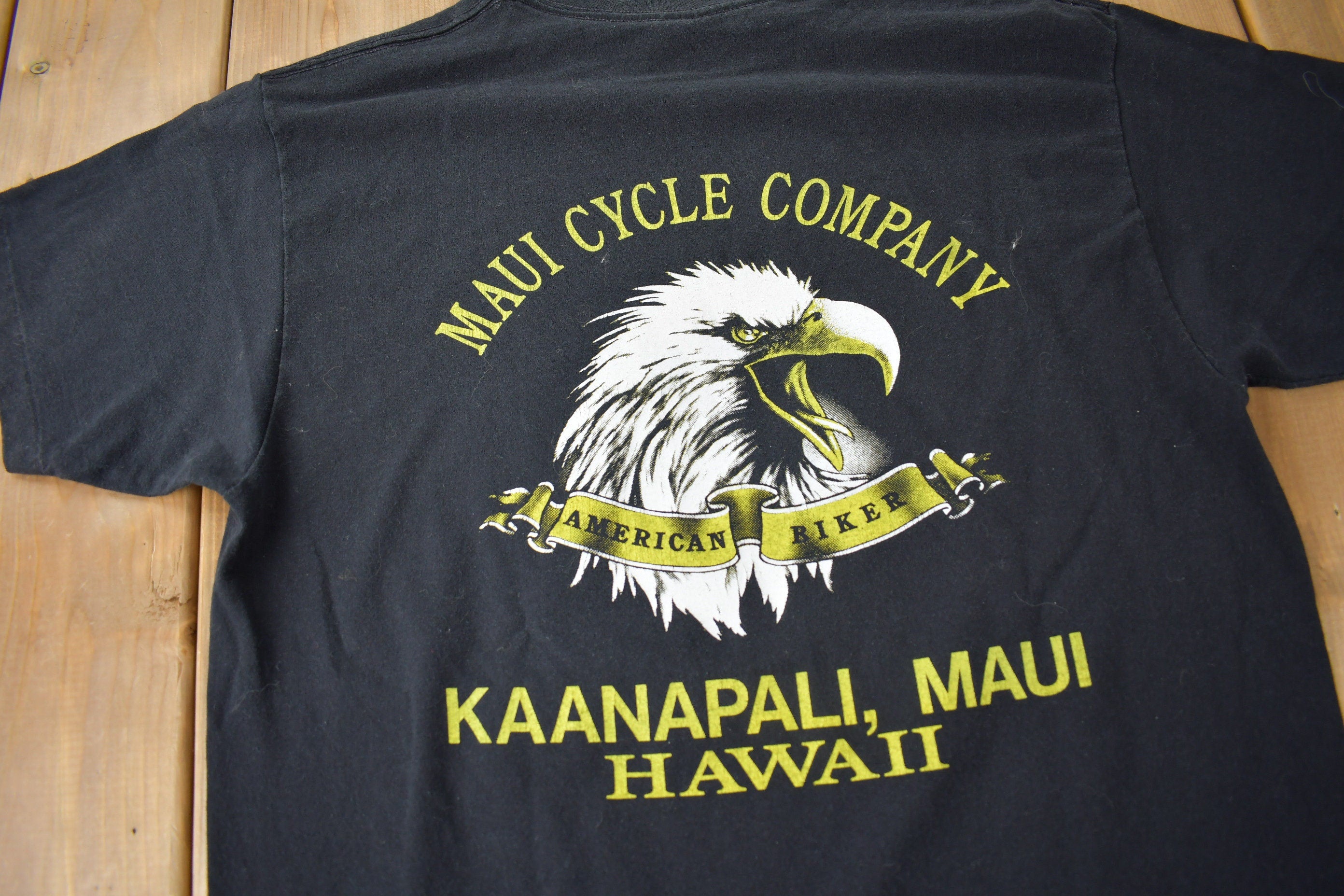Vintage 1991 Harley Davidson Maui Cycle Company Kaanapali Single Stitch 3D Emblem T-Shirt Made In USA