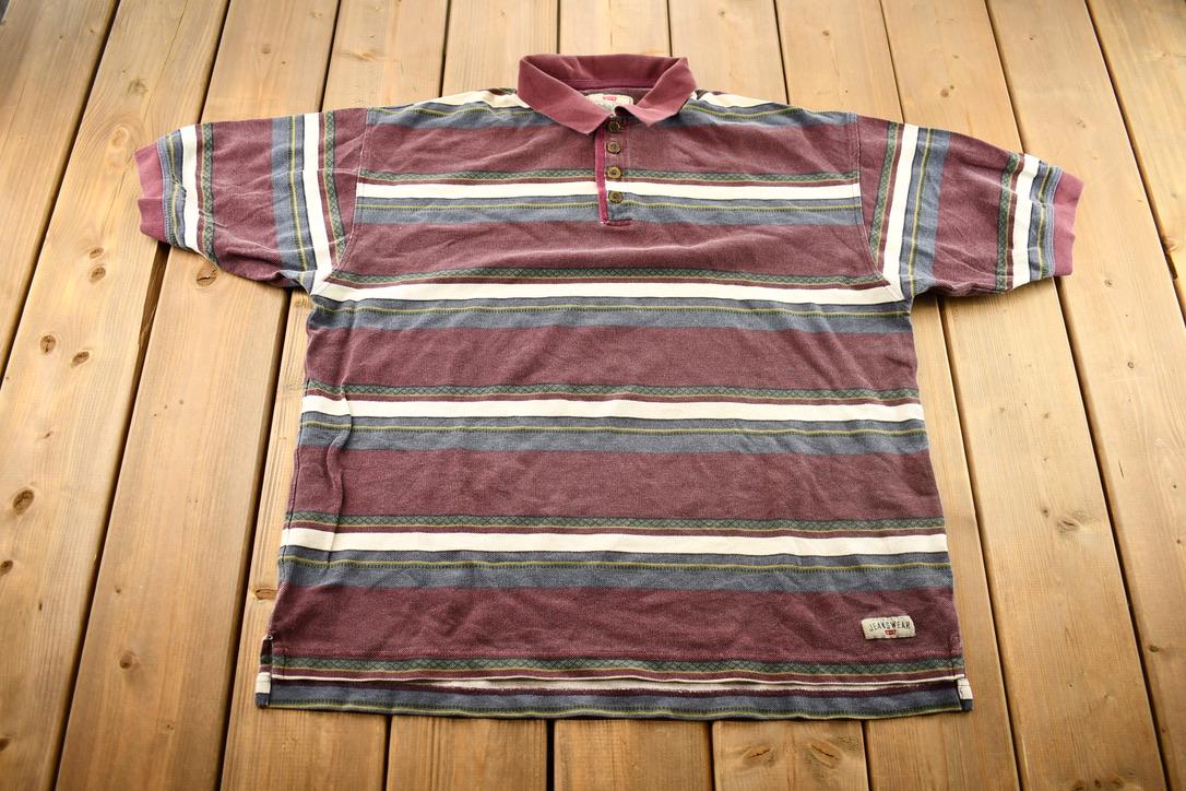 Vintage 2000s Horizontal Striped Levi's Jeanswear Polo Shirt