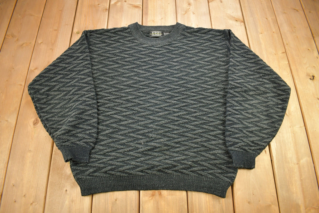 Vintage 1990s Street Closed Striped Knitted Crewneck Sweater