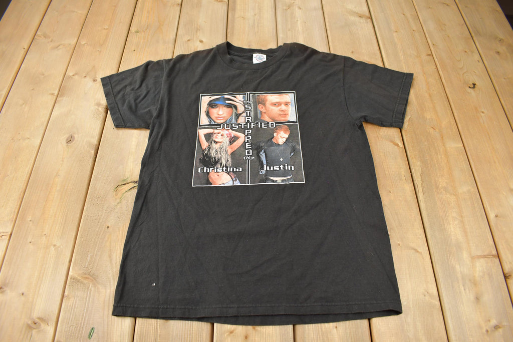 Vintage 2002 The Stripped Justified Justin Timberlake & Christina Aguilera Tour t Shirt Size M