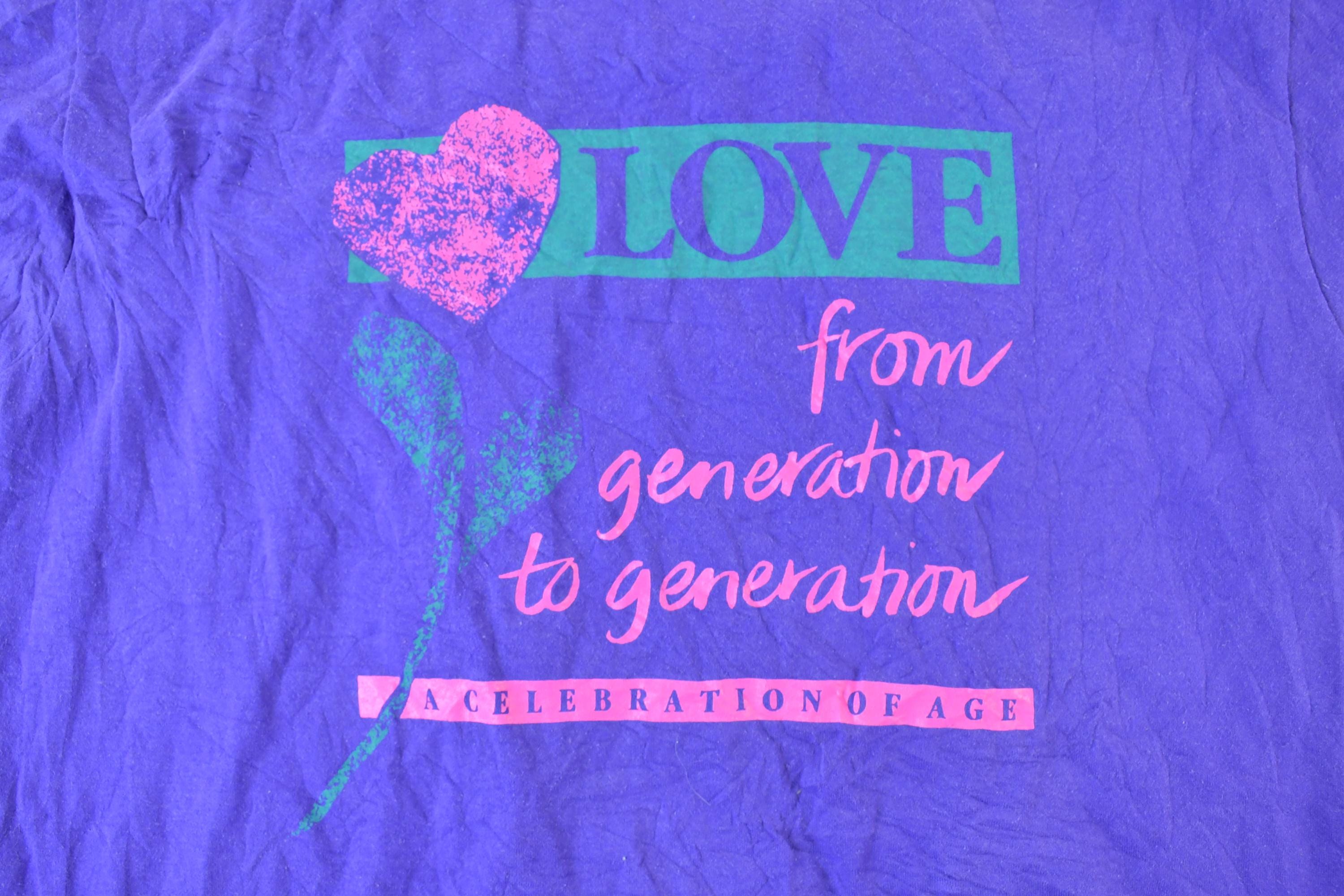 Vintage 1990s Love Graphic Print Single Stitch T-Shirt