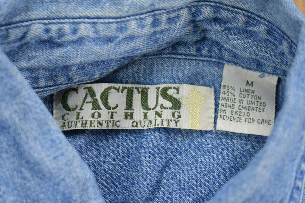 Vintage 1990s Cactus Clothing Button Up Denim Shirt