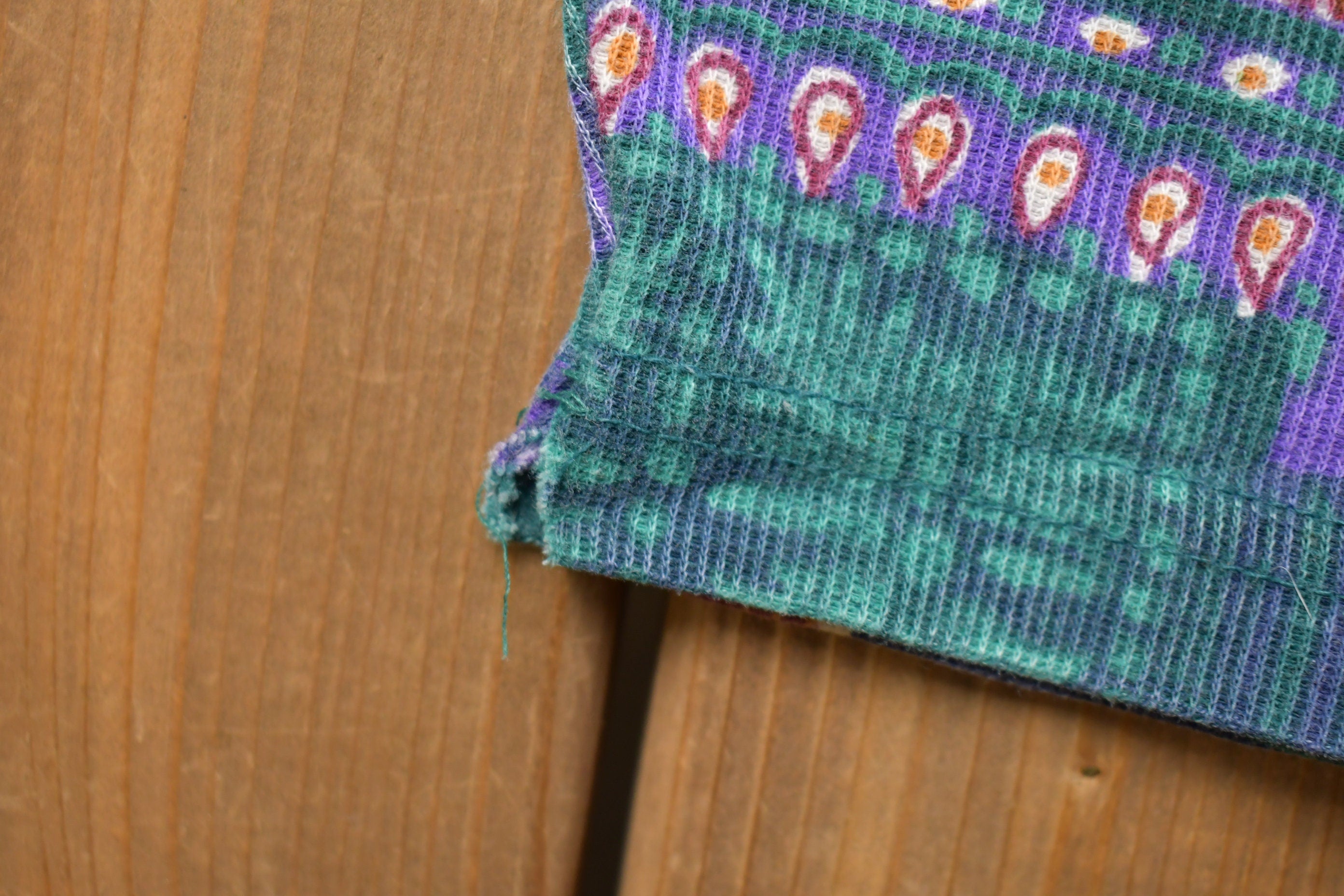 Vintage 1990s Basic Editions All Over Patchwork Patterned Hoodie