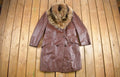 Vintage 1980s Paris Fur Collar Leather Jacket