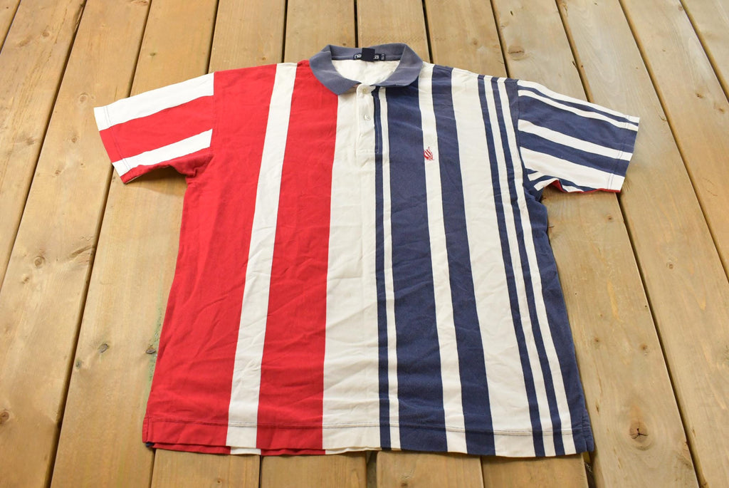 Vintage 1990s Nautica Striped Polo Shirt Men's XL / 90s Polo Shirt / Souvenir / Athleisure / Streetwear / Preppy / Nautical Sailing