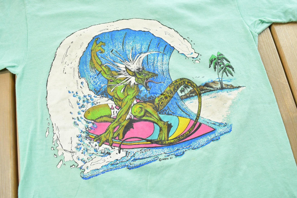 Vintage 1987 Tropical Surfing Monster Souvenir T-Shirt Men's XS