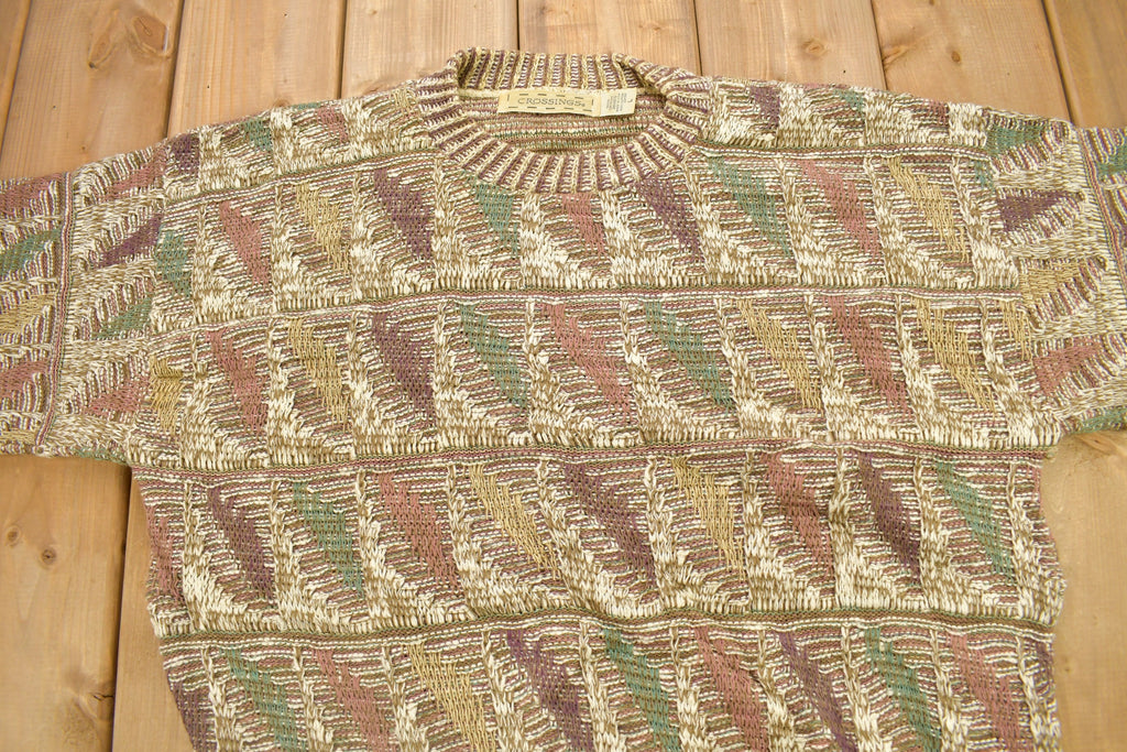 Vintage 1990s Crossings 3D Cable Knit Sweater