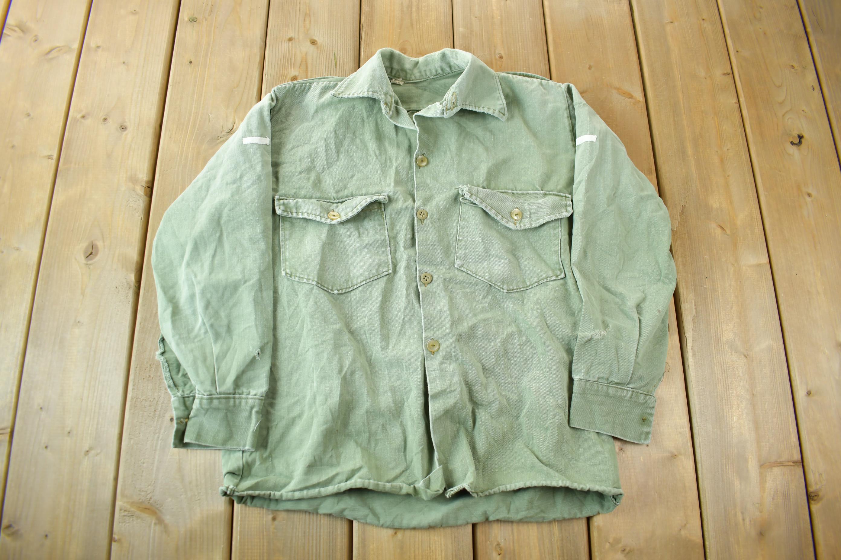 Vintage 1960s OG-107 Military Sateen Jacket /