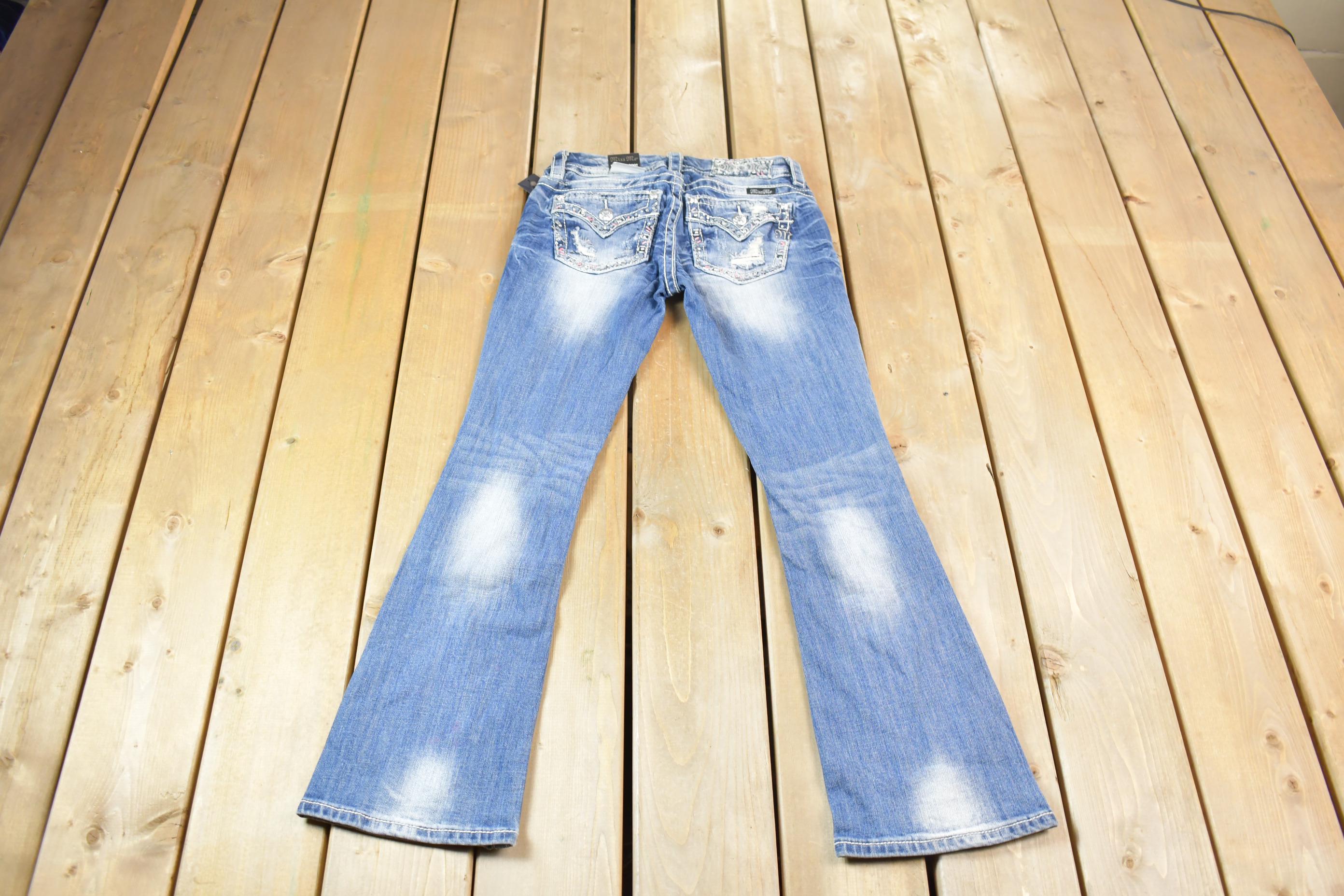 Vintage Y2K Miss Me Bedazzled Mid Rise Jeans Size 26x31