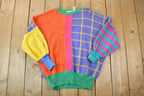 Vintage 1990s Bonnie Boerer PRET Knit Crewneck Colour Block Sweater